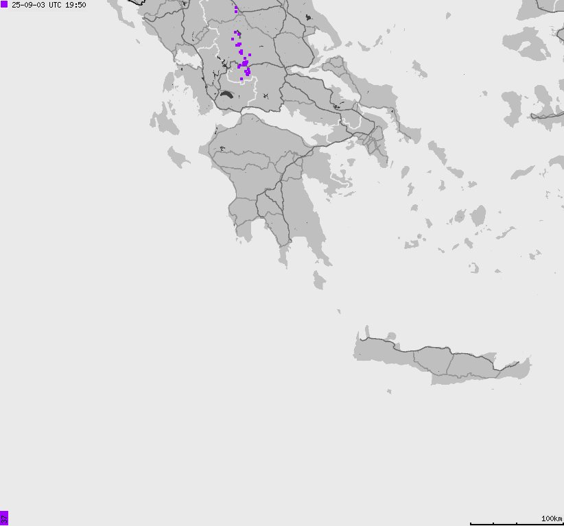 Map of lightnings France