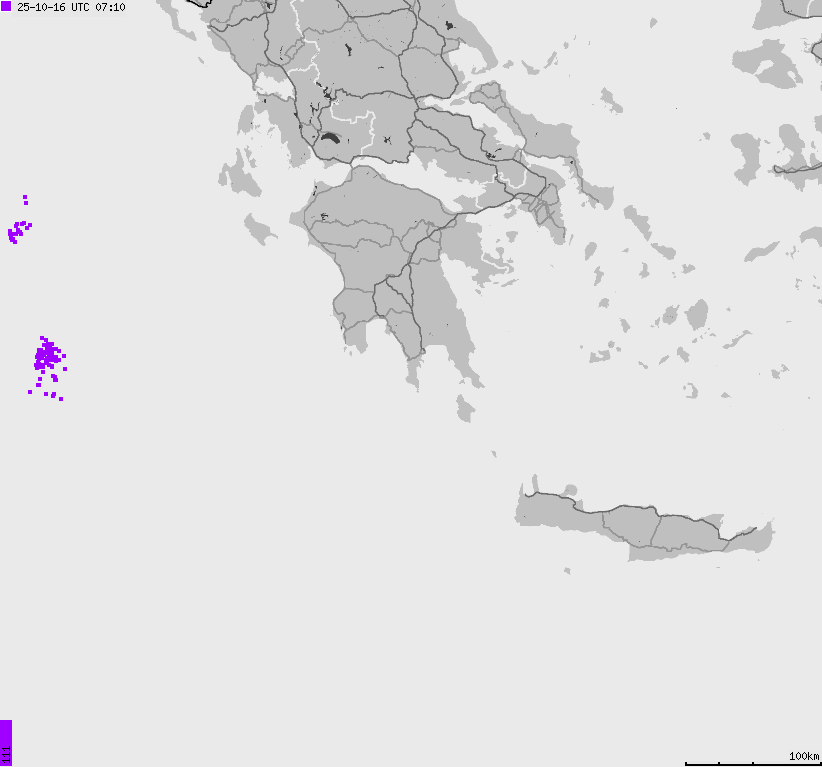Map of lightnings France