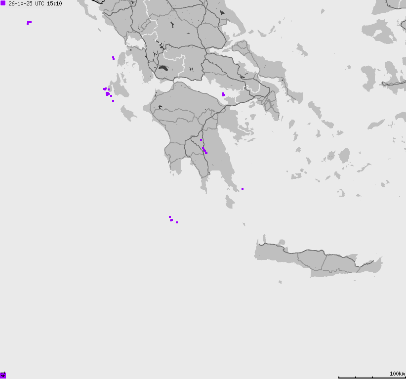 Map of lightnings France