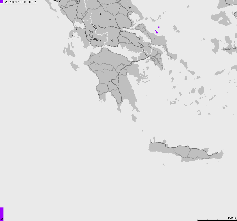 Map of lightnings France