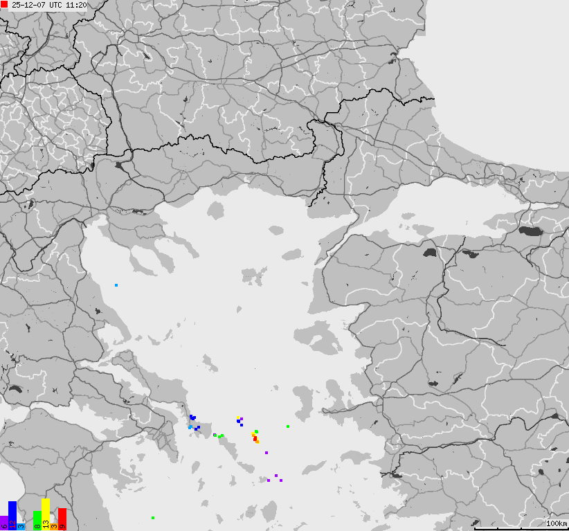 Map of lightnings France