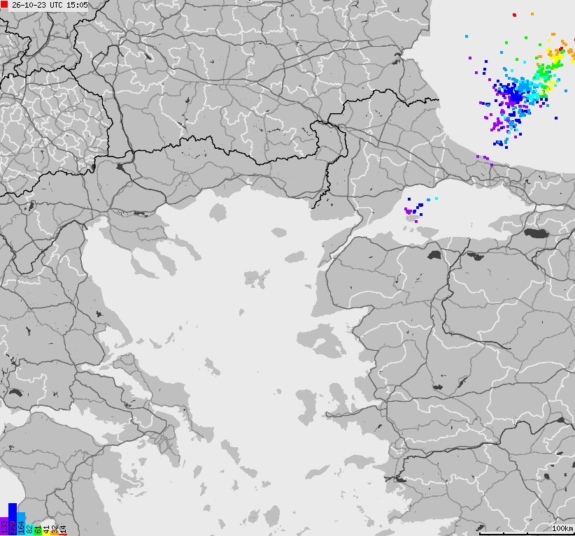 Map of lightnings France
