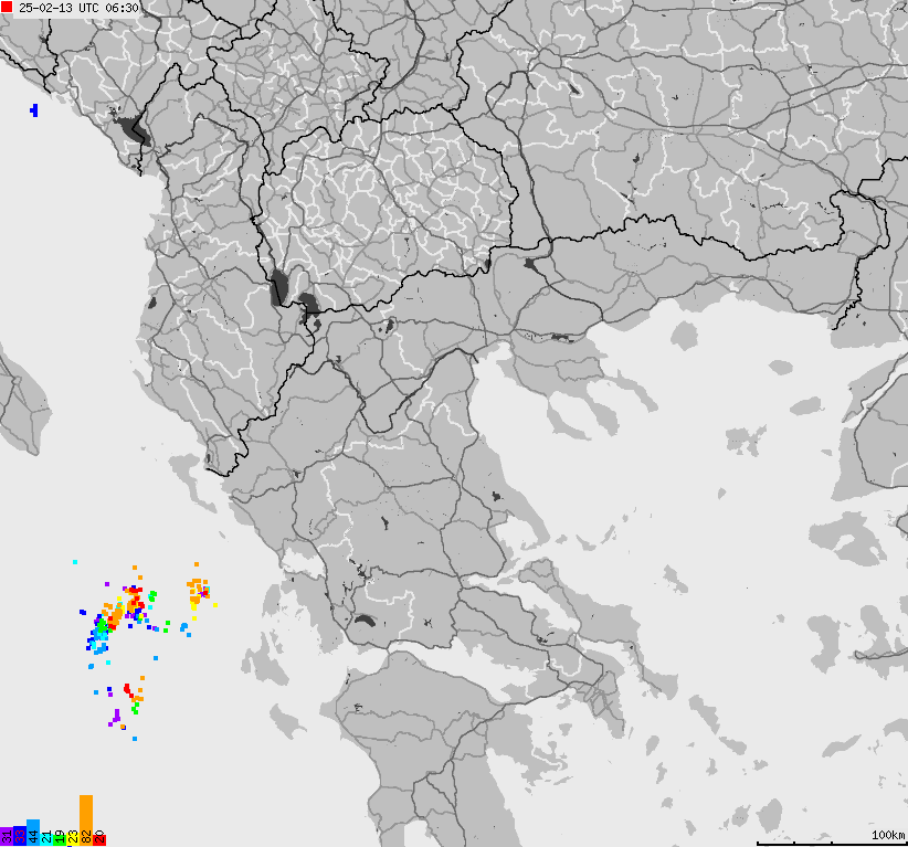 Map of lightnings France