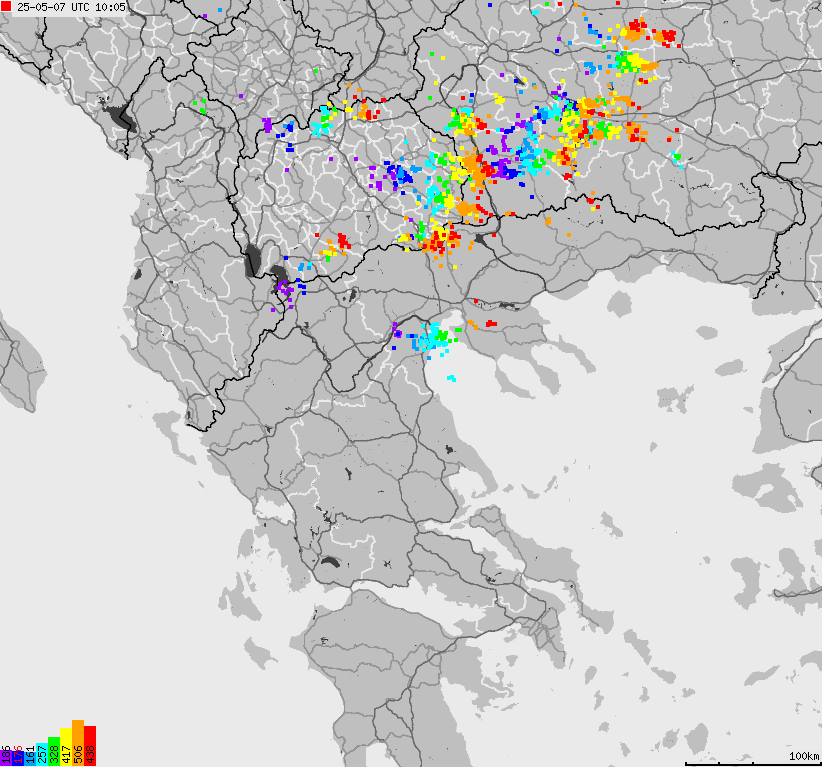 Map of lightnings France