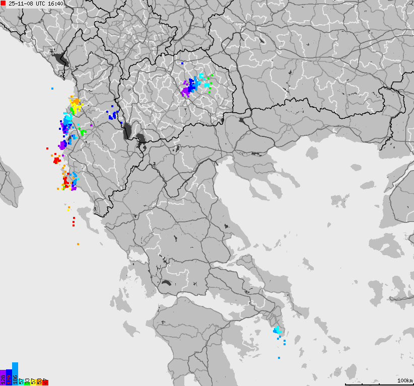 Map of lightnings France