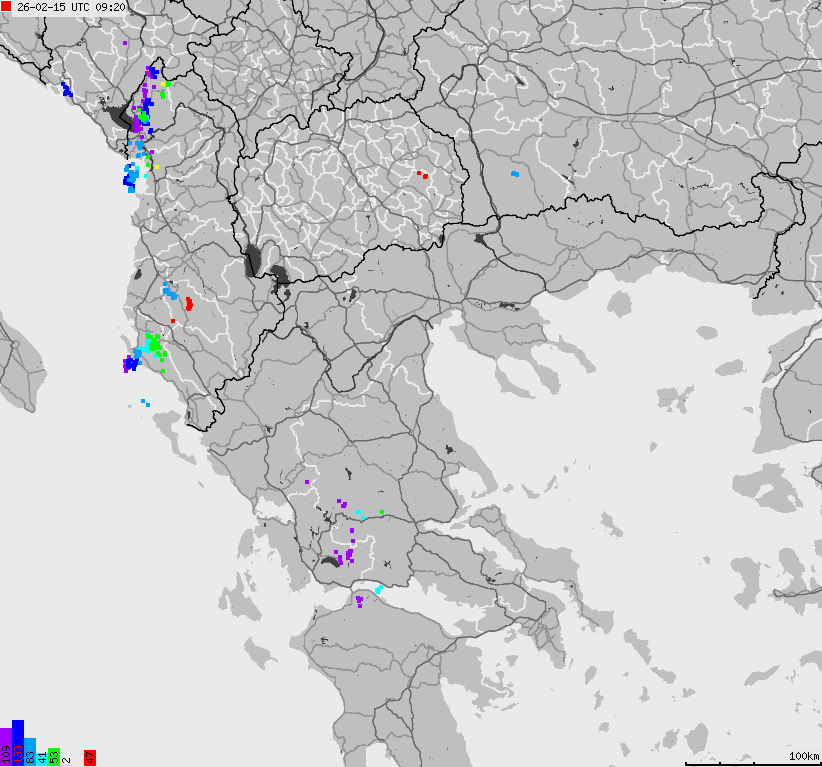 Map of lightnings France