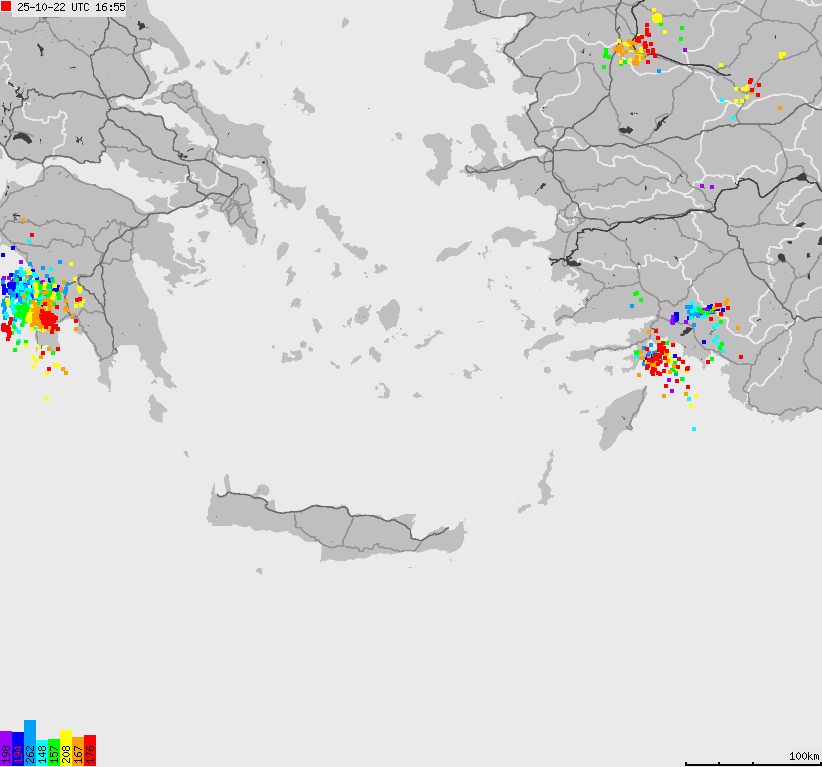 Map of lightnings France