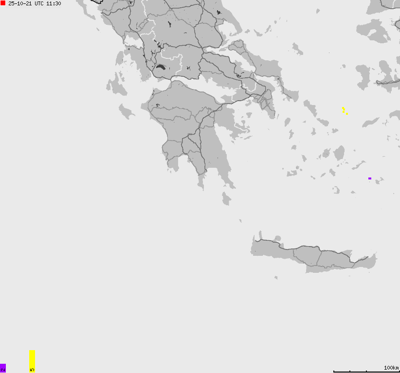 Map of lightnings France