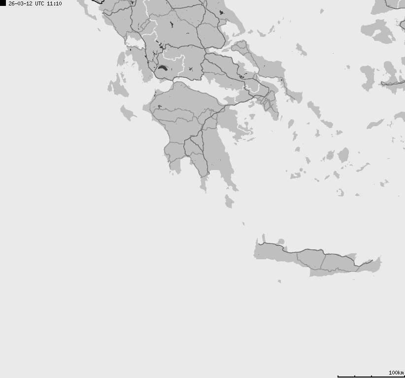 Mapa wyładowań atmosferycznych Grecji