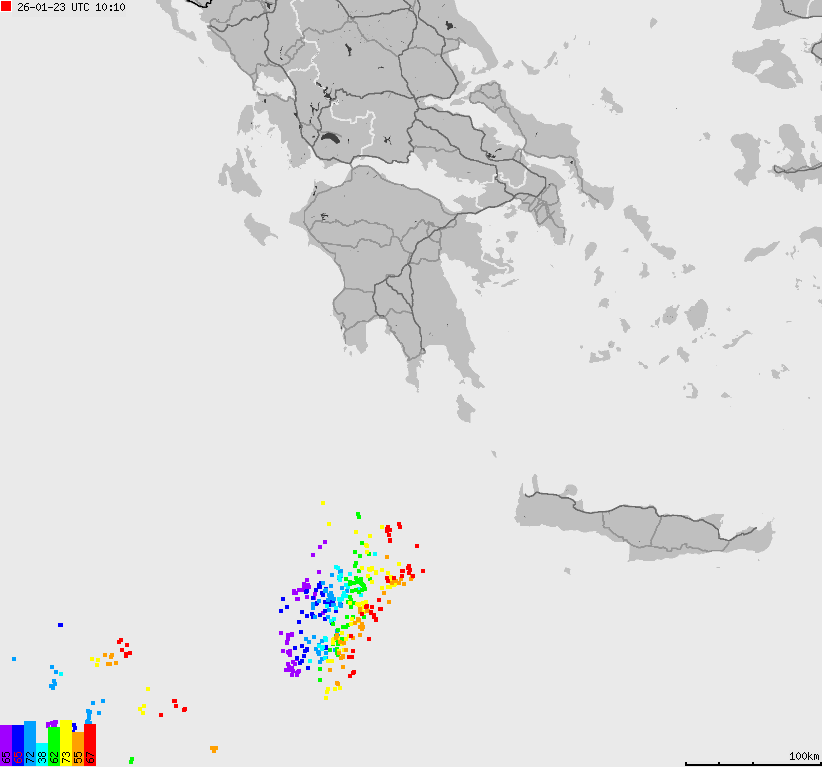 Map of lightnings France