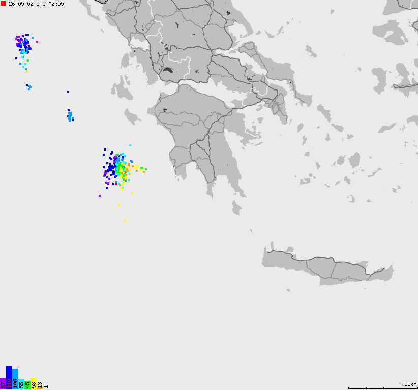 Map of lightnings France
