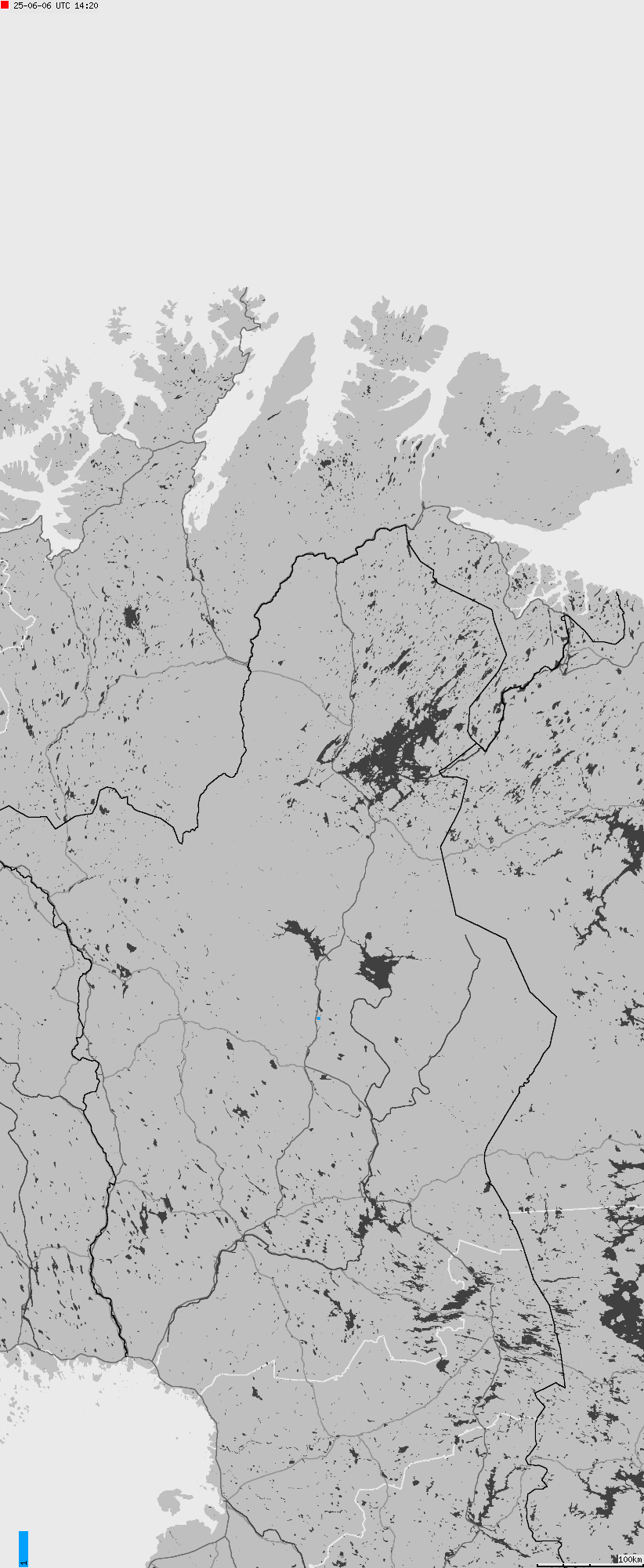 Map of lightnings across Norway