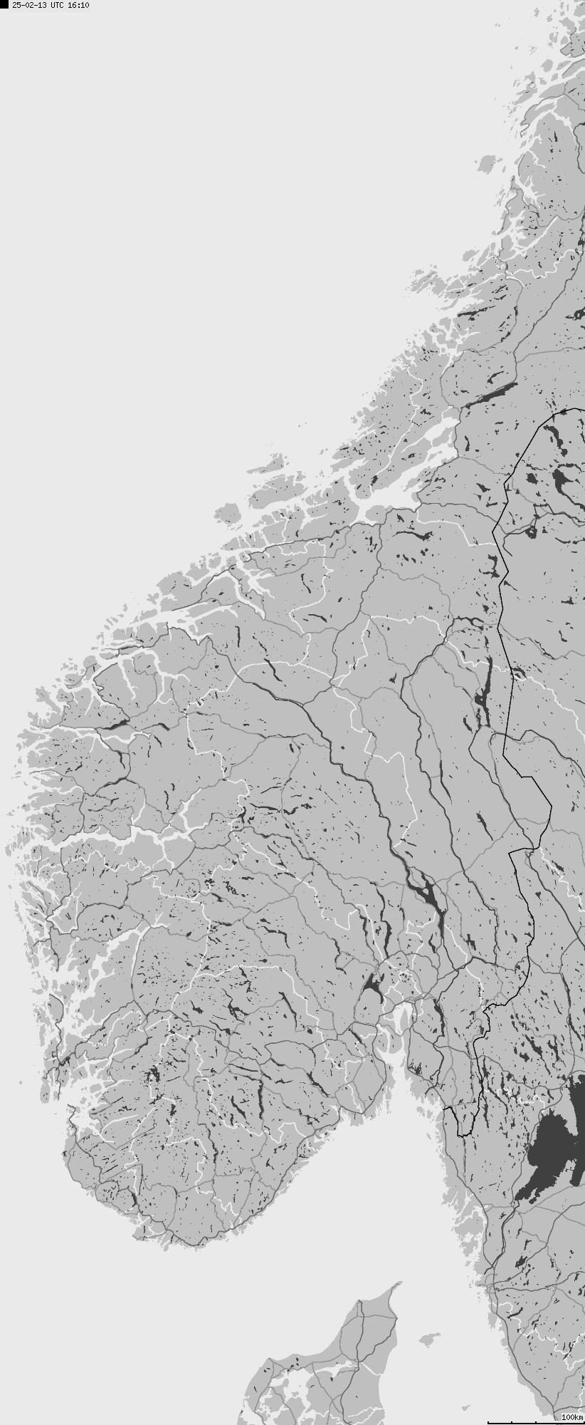 Map of lightnings across Norway