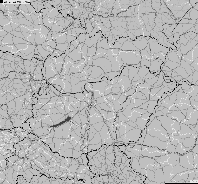 Mapa wyładowań atmosferycznych na obszarze Słowacji, Węgier