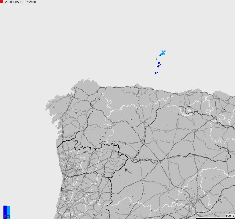 Map of lightnings Spain, Portugal