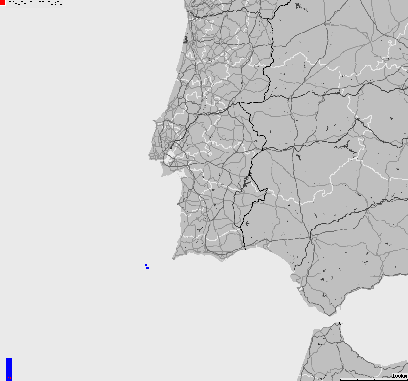 Map of lightnings Spain, Portugal
