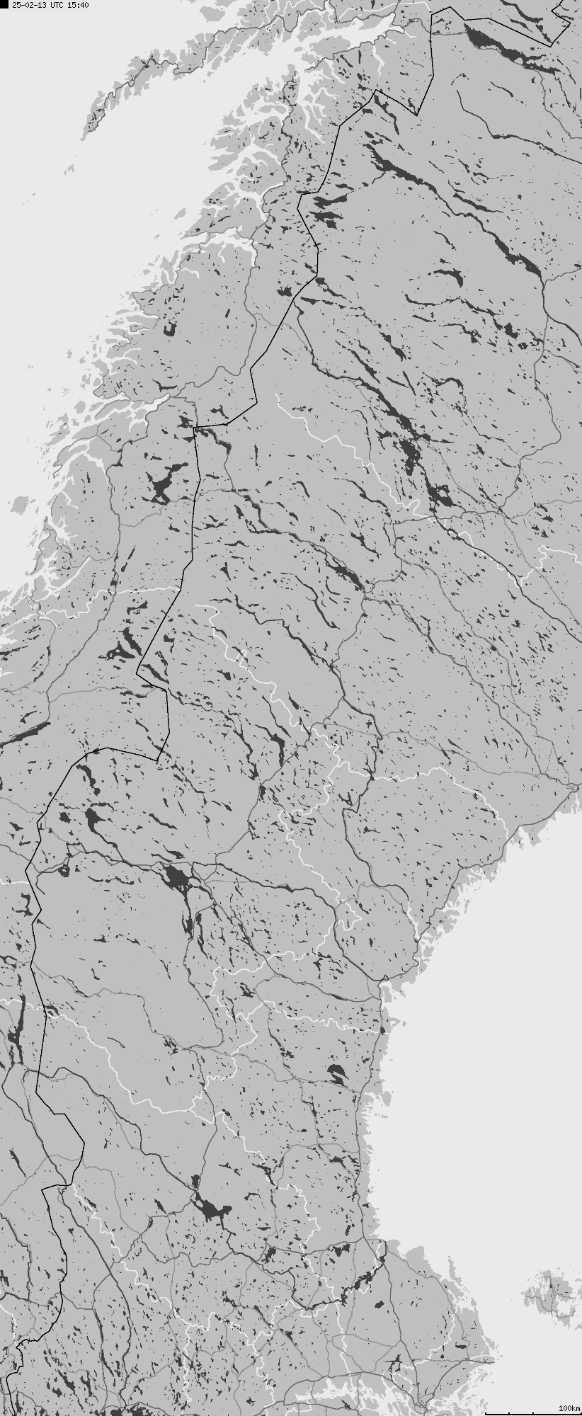 Map of lightnings across Sweden