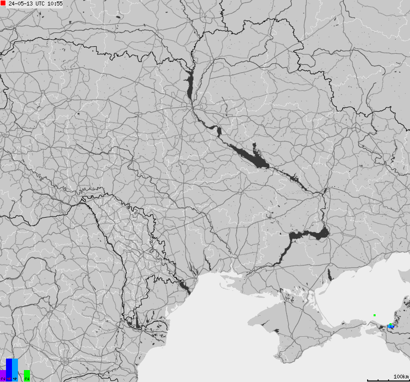 Mapa wyładowań atmosferycznych Ukrainy