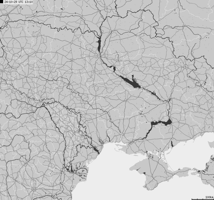 Map of lightnings Ukraine