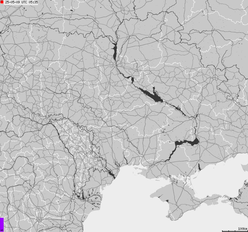 Mapa wyładowań atmosferycznych Ukrainy
