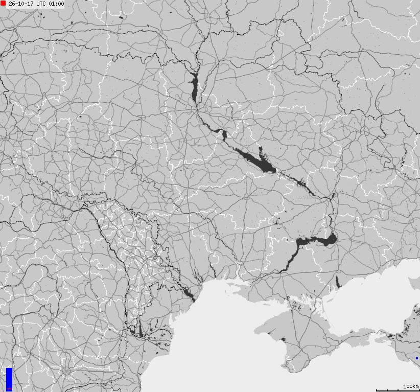 Mapa wyładowań atmosferycznych Ukrainy