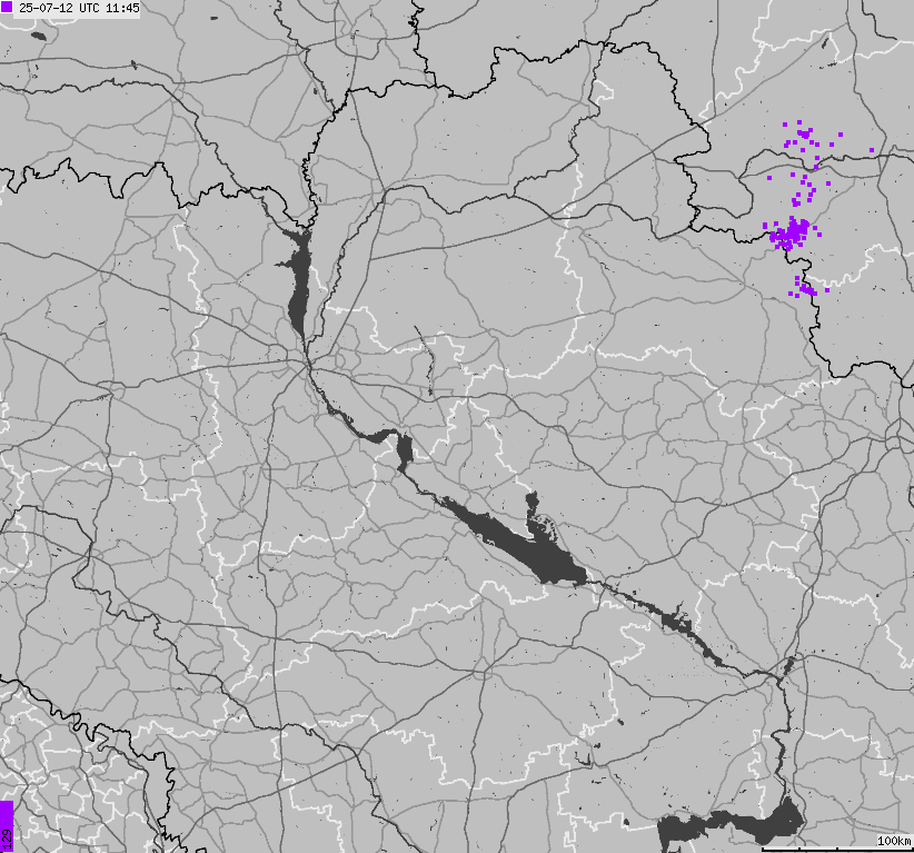 Mapa wyładowań atmosferycznych Ukrainy
