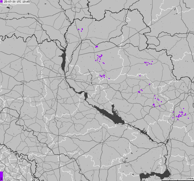 Mapa wyładowań atmosferycznych Ukrainy