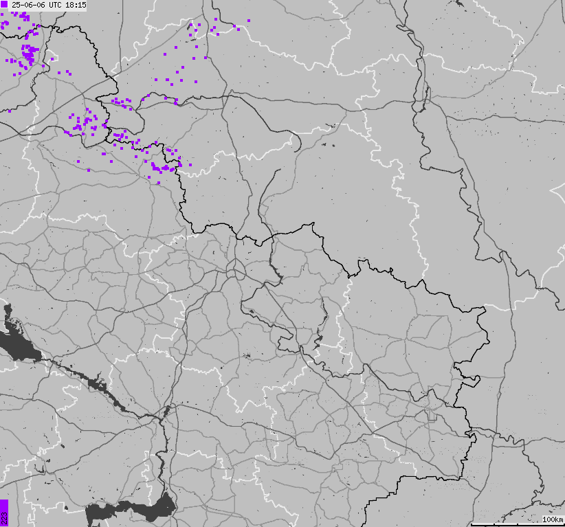 Map of lightnings Ukraine