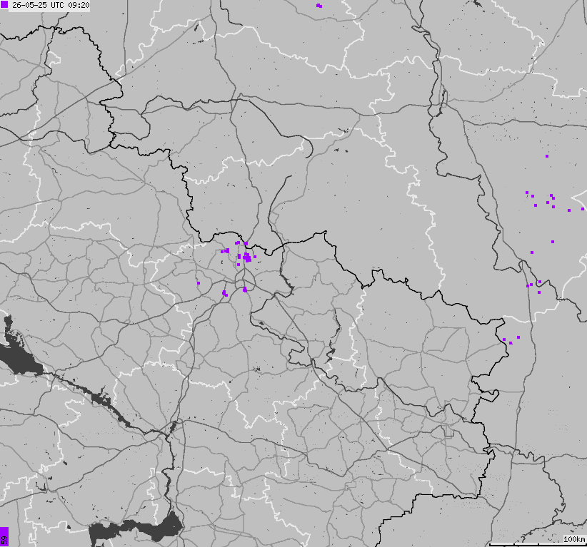 Mapa wyładowań atmosferycznych Ukrainy