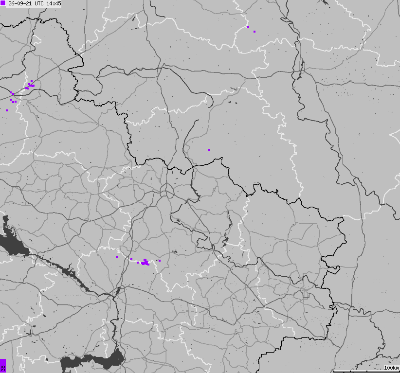 Mapa wyładowań atmosferycznych Ukrainy