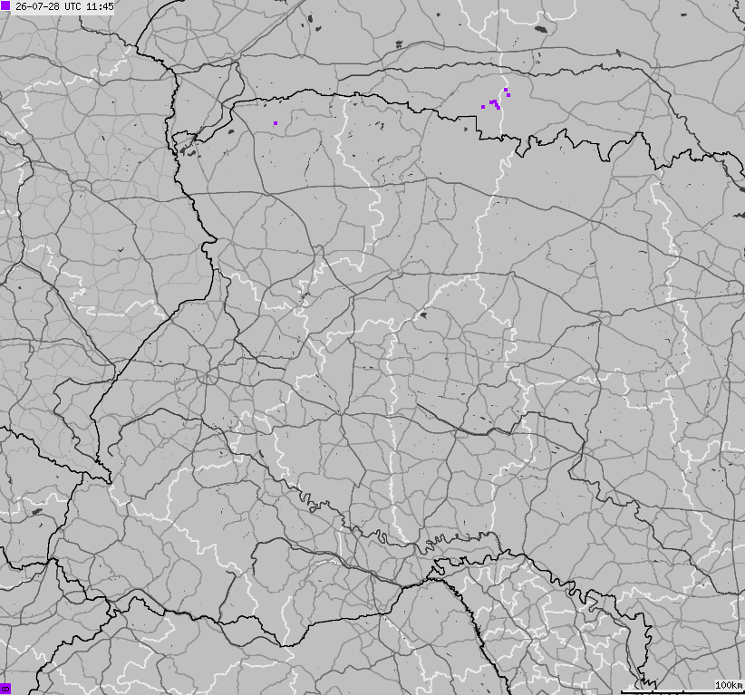 Mapa wyładowań atmosferycznych Ukrainy