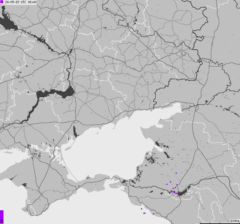 Map of lightnings Ukraine