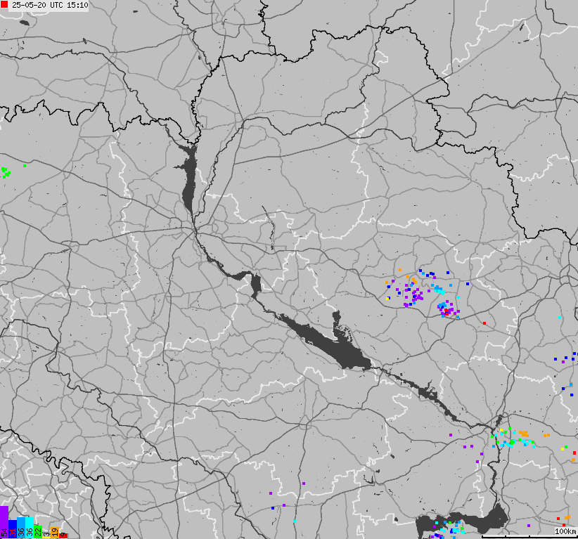Mapa wyładowań atmosferycznych Ukrainy