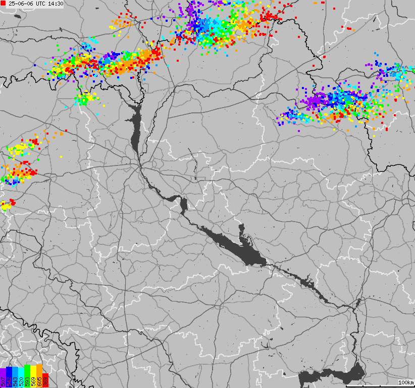 Map of lightnings Ukraine