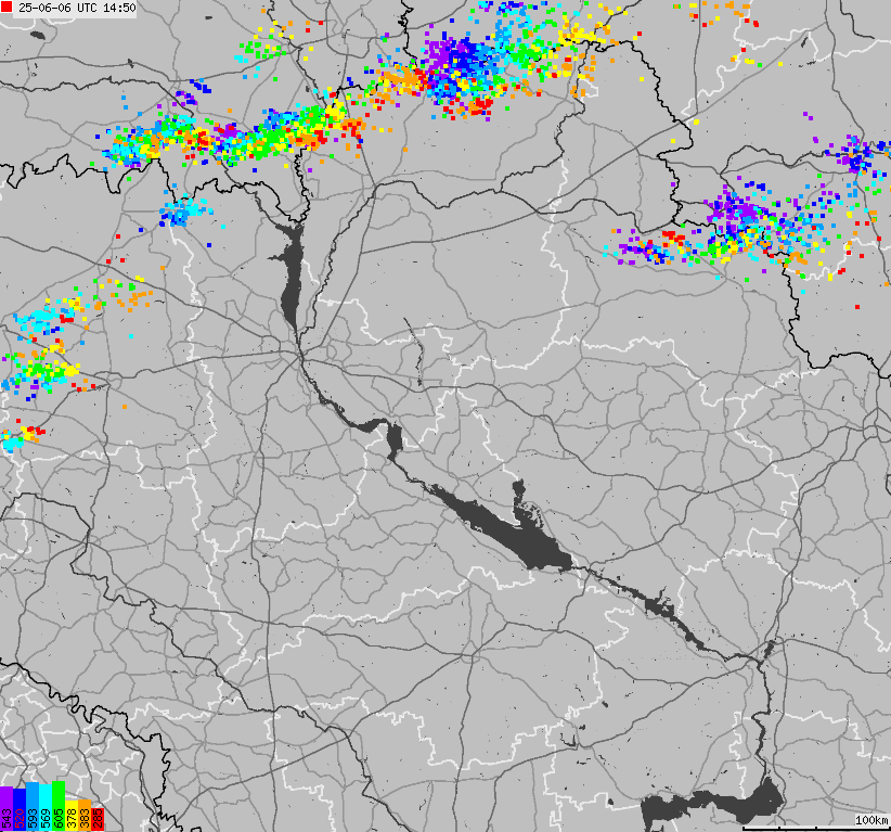 Map of lightnings Ukraine