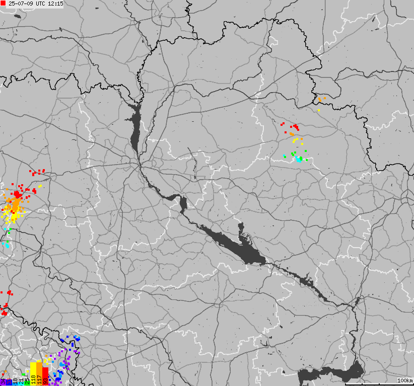Mapa wyładowań atmosferycznych Ukrainy