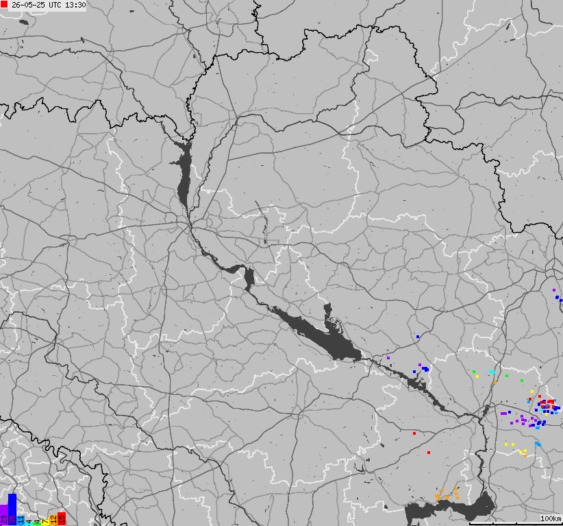 Mapa wyładowań atmosferycznych Ukrainy