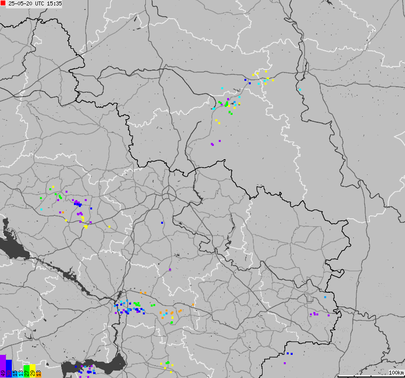 Mapa wyładowań atmosferycznych Ukrainy
