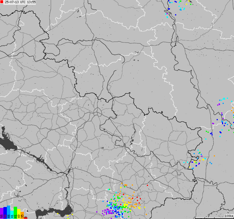 Map of lightnings Ukraine