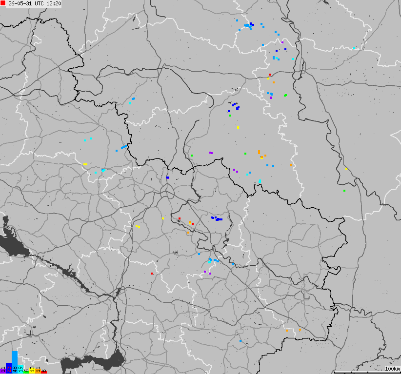 Map of lightnings Ukraine