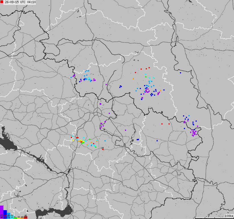 Mapa wyładowań atmosferycznych Ukrainy