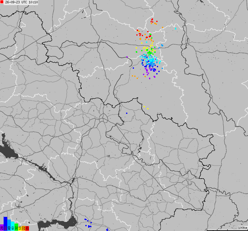 Map of lightnings Ukraine