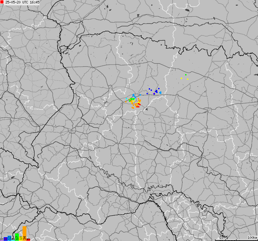 Mapa wyładowań atmosferycznych Ukrainy