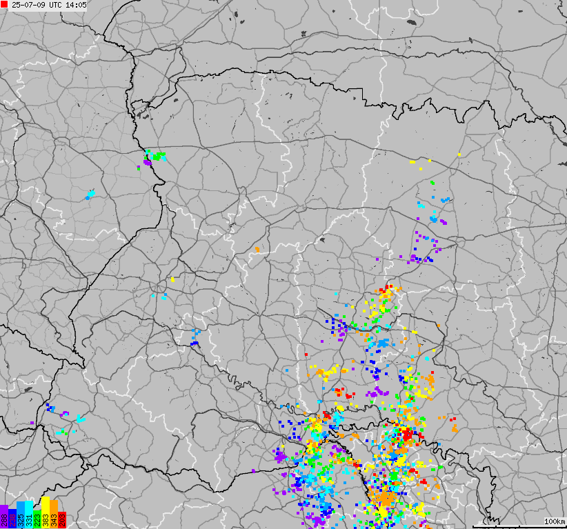 Map of lightnings Ukraine