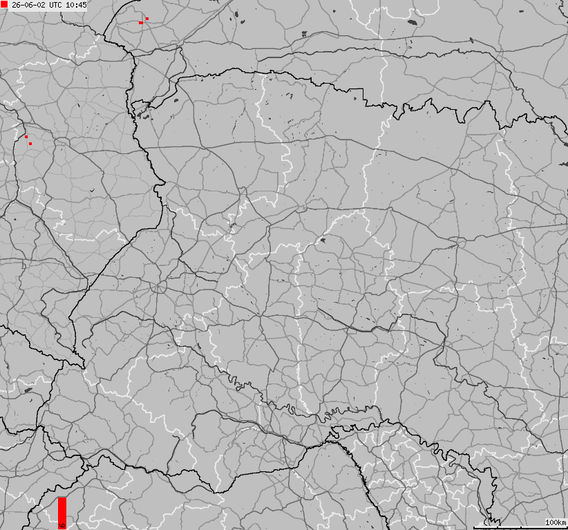 Map of lightnings Ukraine