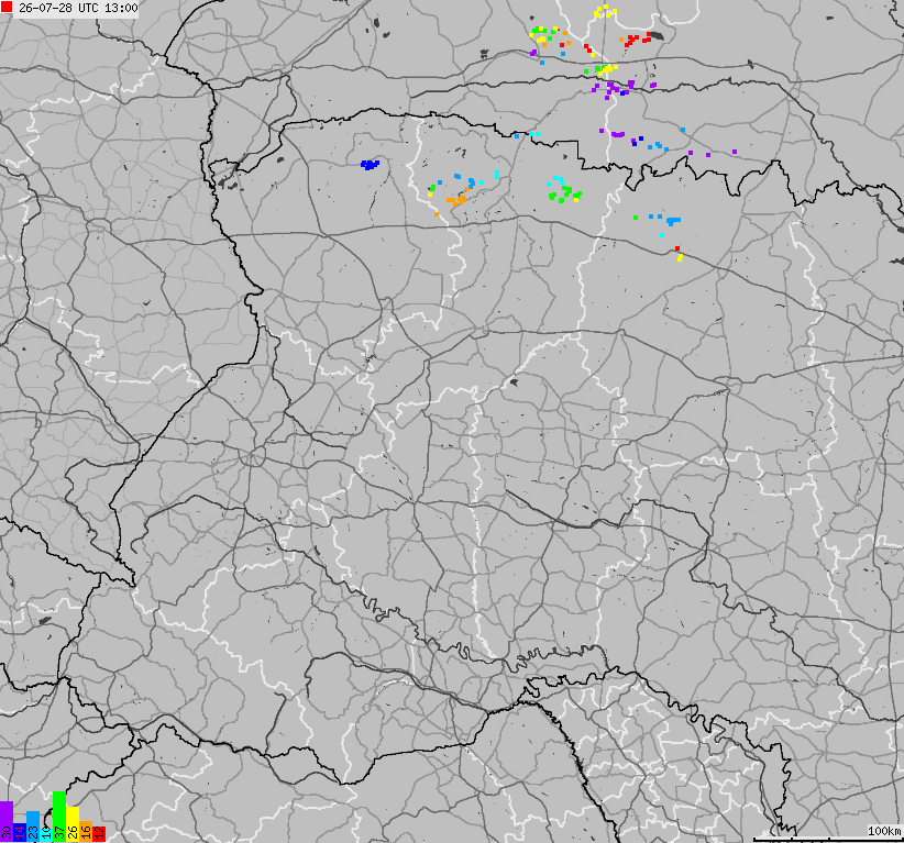 Mapa wyładowań atmosferycznych Ukrainy
