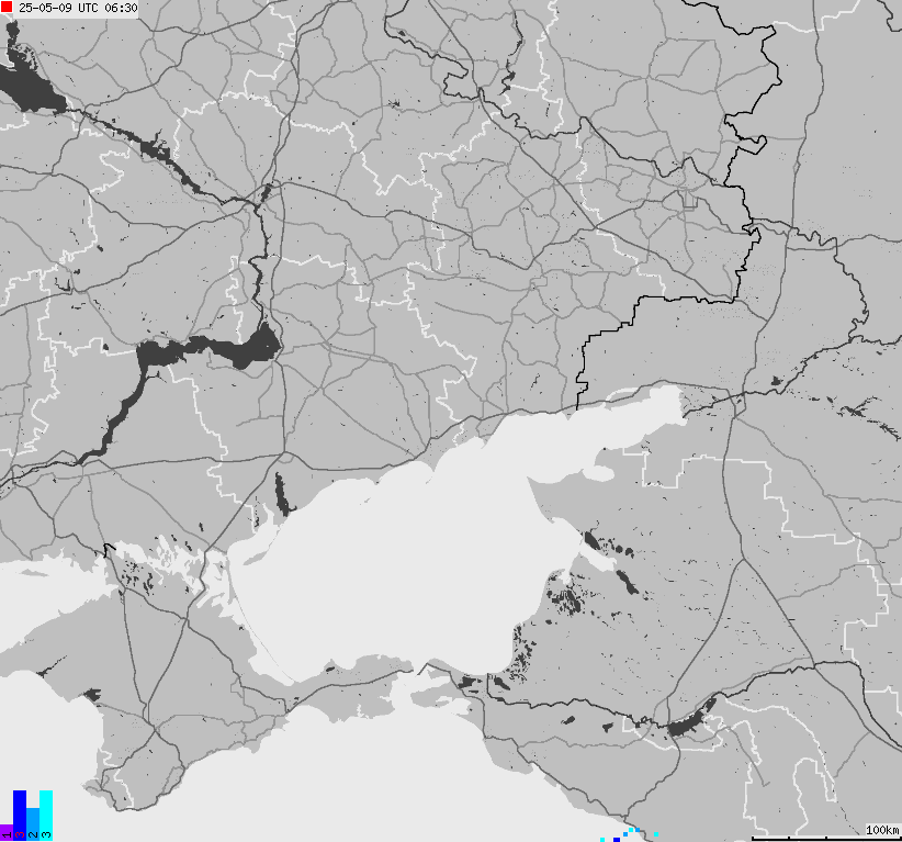 Mapa wyładowań atmosferycznych Ukrainy