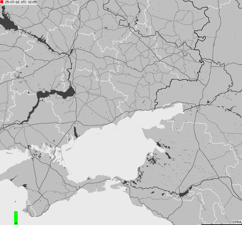Map of lightnings Ukraine