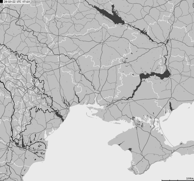 Map of lightnings Ukraine