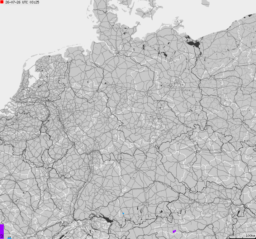 Map of lightnings across German